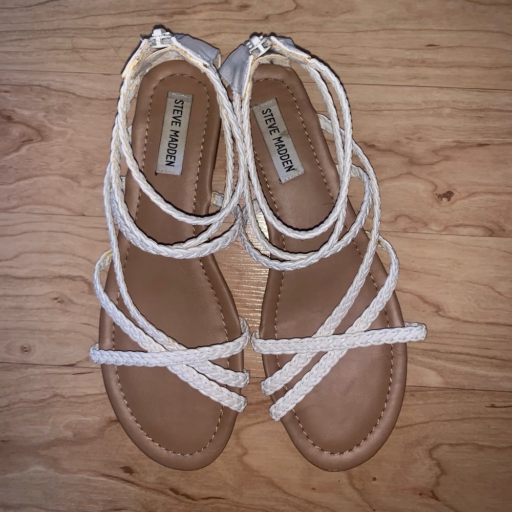 White Steve Madden sandals